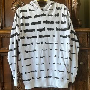 DOPE white and black animal print hoodie.